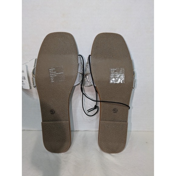 Mixit Rhinestone Braided Slide Sandals Women's Size 6.5 M Sparkly Slip On Shoes - Picture 2 of 7